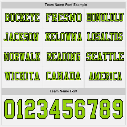 Custom White Neon Green-Black Long Sleeve Authentic Football Jersey