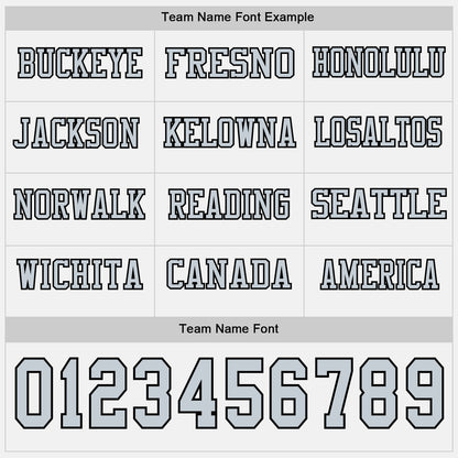 Custom White Silver-Black Long Sleeve Authentic Football Jersey
