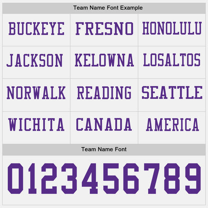 Custom White Purple Long Sleeve Authentic Football Jersey