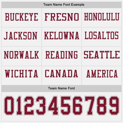 Custom White Crimson-Gray Long Sleeve Authentic Football Jersey
