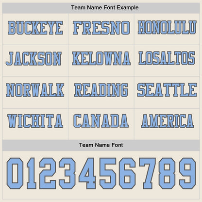 Custom Cream Light Blue-Steel Gray Long Sleeve Authentic Football Jersey