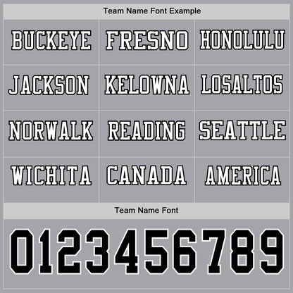 Custom Gray Black-White Long Sleeve Authentic Football Jersey