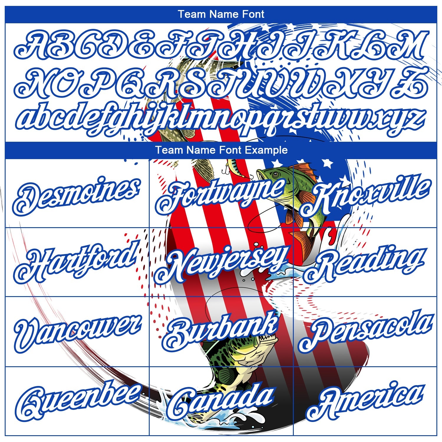Custom White Fire Red-Thunder Blue Fishing Bass Fish American Flag Long Sleeve Performance T-Shirt