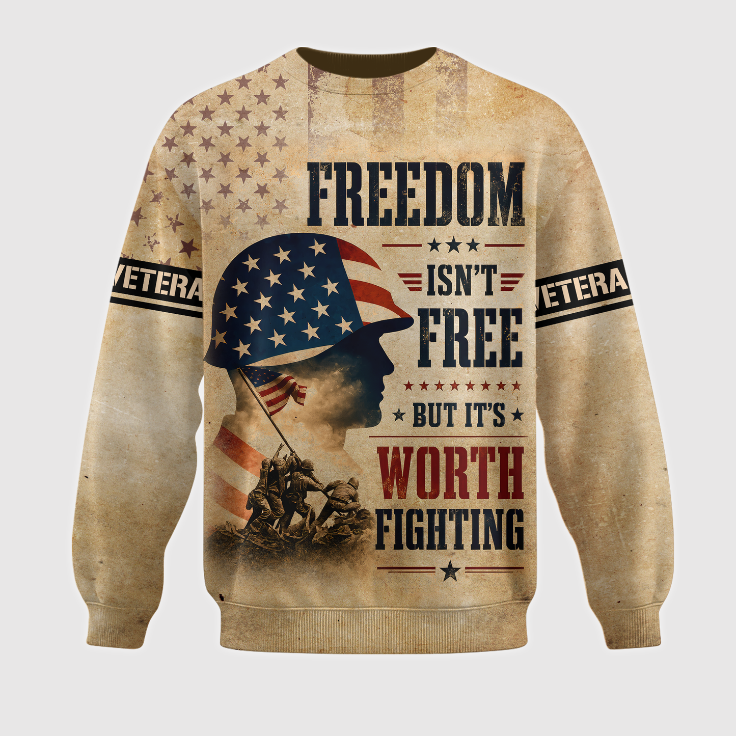 American Veteran Faith Shirt — Jesus Christ Veteran Graphic T-Shirt — Sweatshirt — Hoodie & Zip Hood - Custom Fan Apparel Image 5