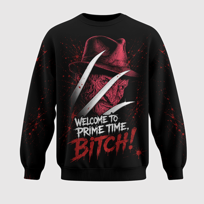 Nightmare Slasher Horror Shirt — Prime Time Scary Movie T-Shirt — Sweatshirt — Hoodie & Zip Hoodie — - Custom Fan Apparel Image 3