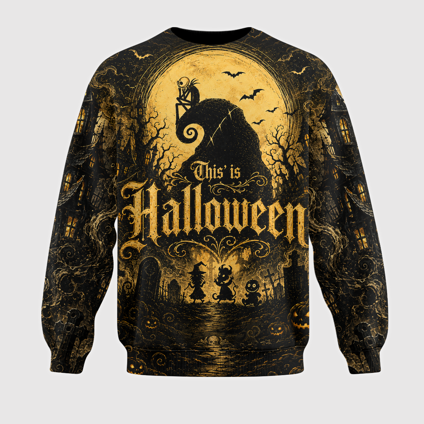 Spooky Gothic Hoodie — Moonlit Couple Design | Halloween Lover Gift