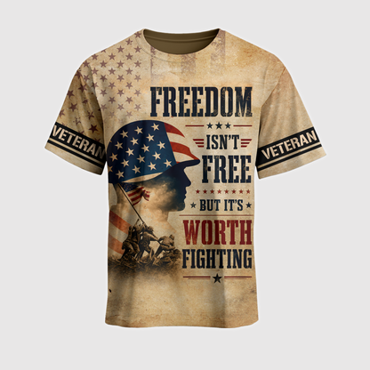 American Veteran Faith Shirt — Jesus Christ Veteran Graphic T-Shirt — Sweatshirt — Hoodie & Zip Hood - Custom Fan Apparel Image 2