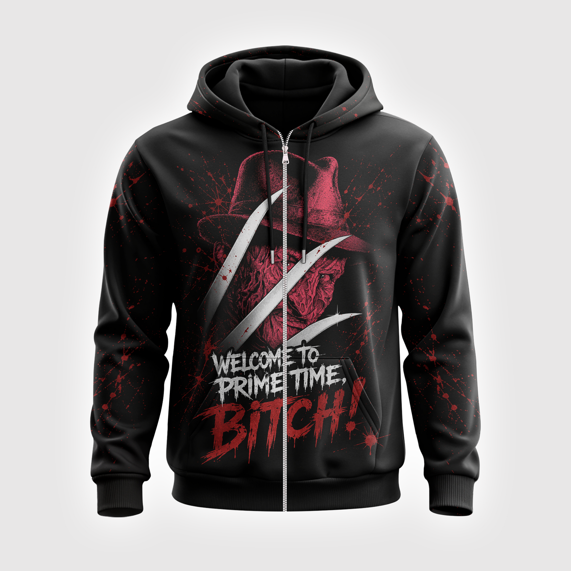 Nightmare Slasher Horror Shirt — Prime Time Scary Movie T-Shirt — Sweatshirt — Hoodie & Zip Hoodie — - Custom Fan Apparel Image 6