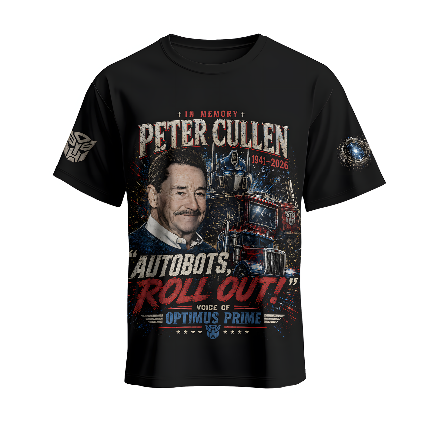 Peter Cullen Tribute Shirt — Vintage Robot Hero Voice Icon Gift