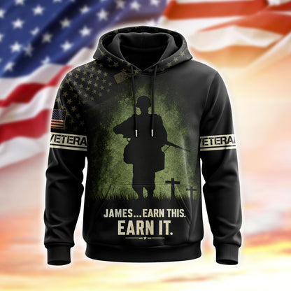 American Veteran Faith Shirt — Jesus Christ Veteran Graphic T-Shirt — Sweatshirt — Hoodie & Zip Hood - Custom Fan Apparel Image 5