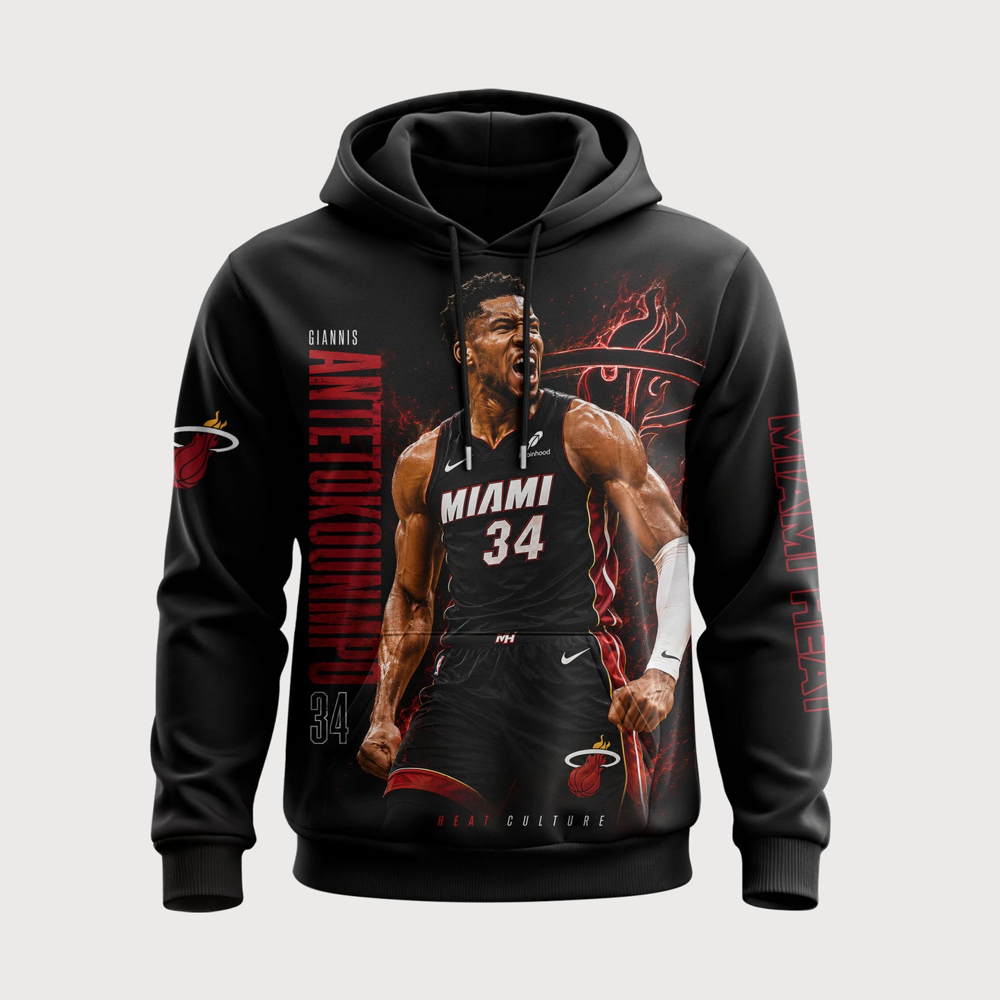 Giannis Antetokounmpo 34 Miami Basketball Fan Shirt, Hoodie, Sweatshirt & Zip Hoodie | Heat Inspired NBA Apparel