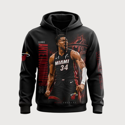 Giannis Antetokounmpo 34 Miami Basketball Fan Shirt, Hoodie, Sweatshirt & Zip Hoodie | Heat Inspired NBA Apparel