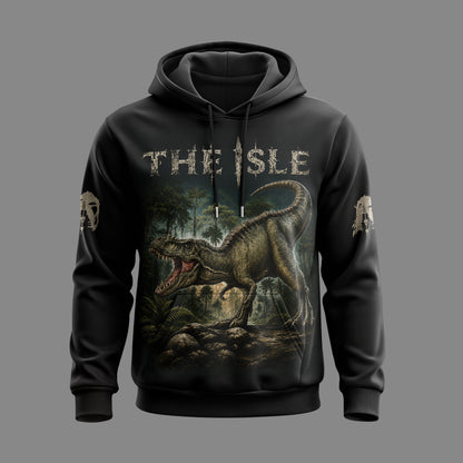 The Isle Dinosaur Apparel Collection — T-Rex Jungle Graphic Hoodie, Zip Hoodie, Sweatshirt & T-Shirt