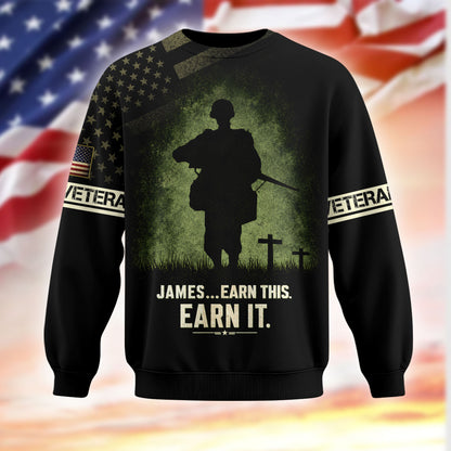 American Veteran Faith Shirt — Jesus Christ Veteran Graphic T-Shirt — Sweatshirt — Hoodie & Zip Hood - Custom Fan Apparel Image 3