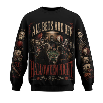 Halloween Night Horror Shirt — Scary Poker Graphic Sweatshirt Hoodie