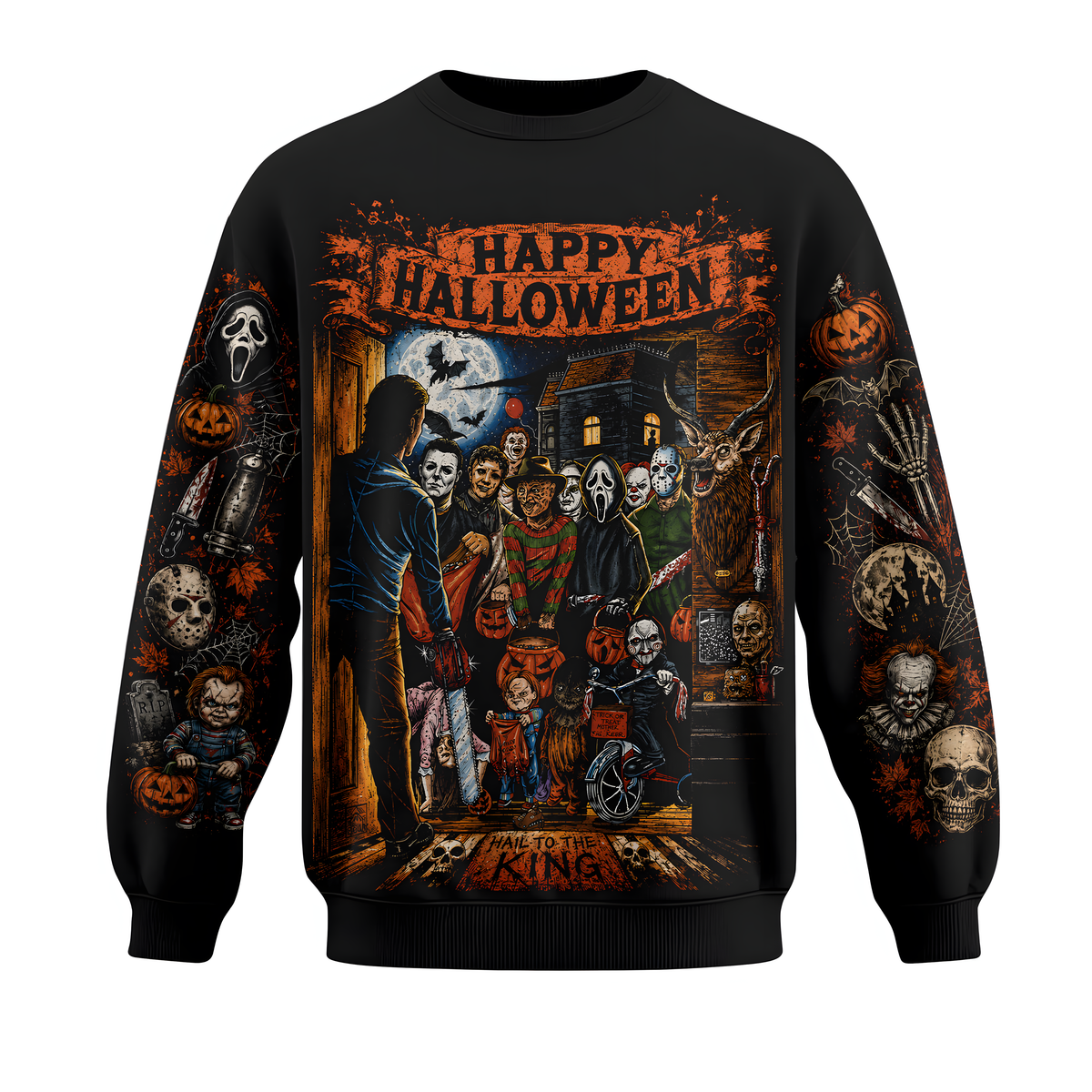 Halloween Horror Night Shirt — Vintage Scary Movie Graphic Hoodie Sweatshirt