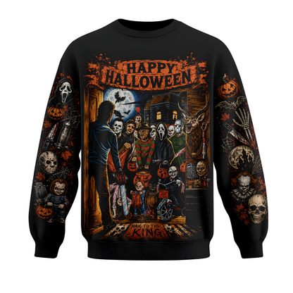 Halloween Horror Night Shirt — Vintage Scary Movie Graphic Hoodie Sweatshirt
