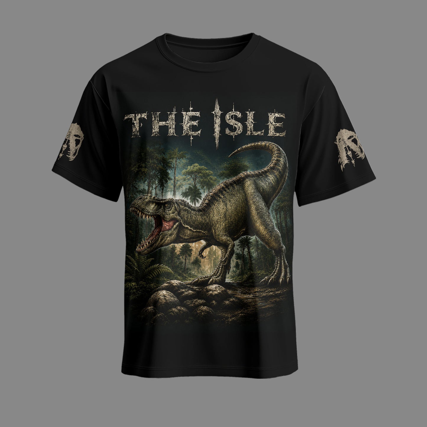 The Isle Dinosaur Apparel Collection — T-Rex Jungle Graphic Hoodie, Zip Hoodie, Sweatshirt & T-Shirt