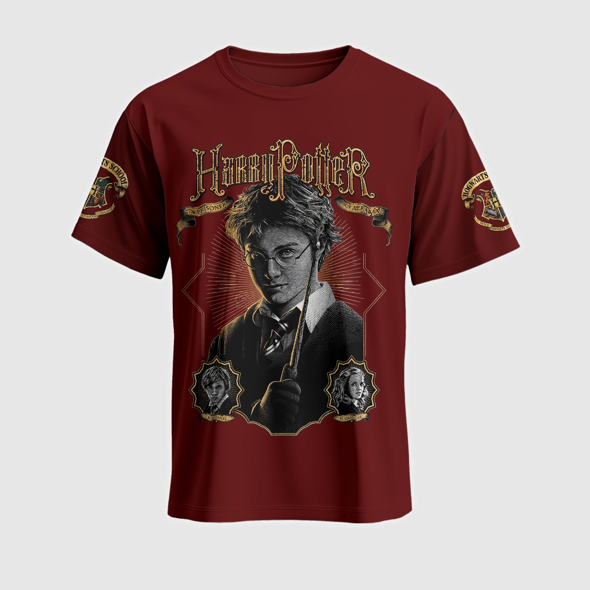 Wizard School Graphic Shirt — Vintage Magic Movie Inspired Tee — Hoodie — Sweatshirt & Zip Hoodie fo - Custom Fan Apparel Image 1