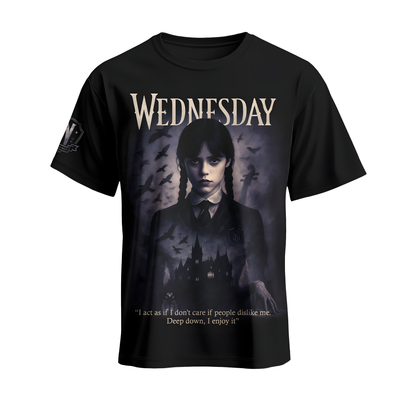 Wednesday Gothic Girl Hoodie, Dark Academy Graphic Sweatshirt, Raven Quote Shirt, Spooky Addams Style Tee, Black Zip Hoodie Gift
