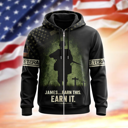 American Veteran Faith Shirt — Jesus Christ Veteran Graphic T-Shirt — Sweatshirt — Hoodie & Zip Hood - Custom Fan Apparel Image 7