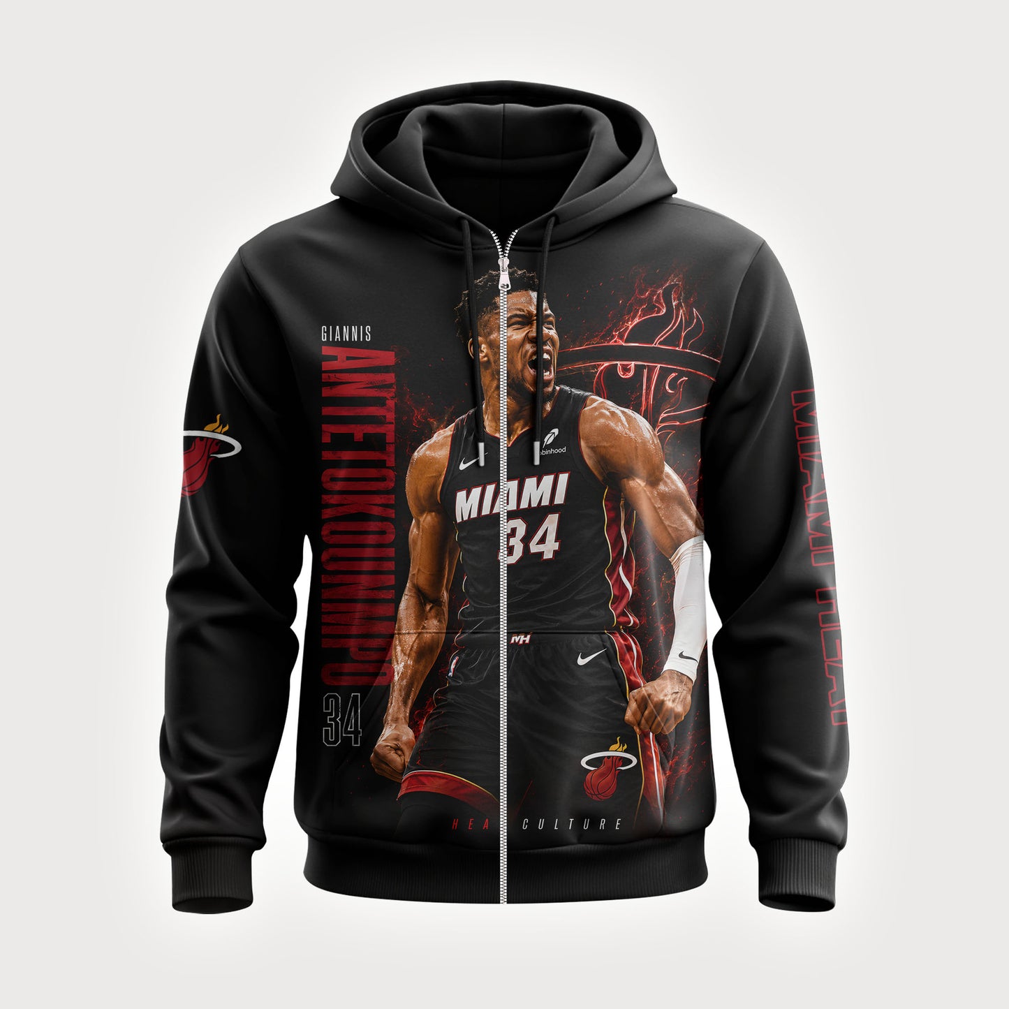 Giannis Antetokounmpo 34 Miami Basketball Fan Shirt, Hoodie, Sweatshirt & Zip Hoodie | Heat Inspired NBA Apparel