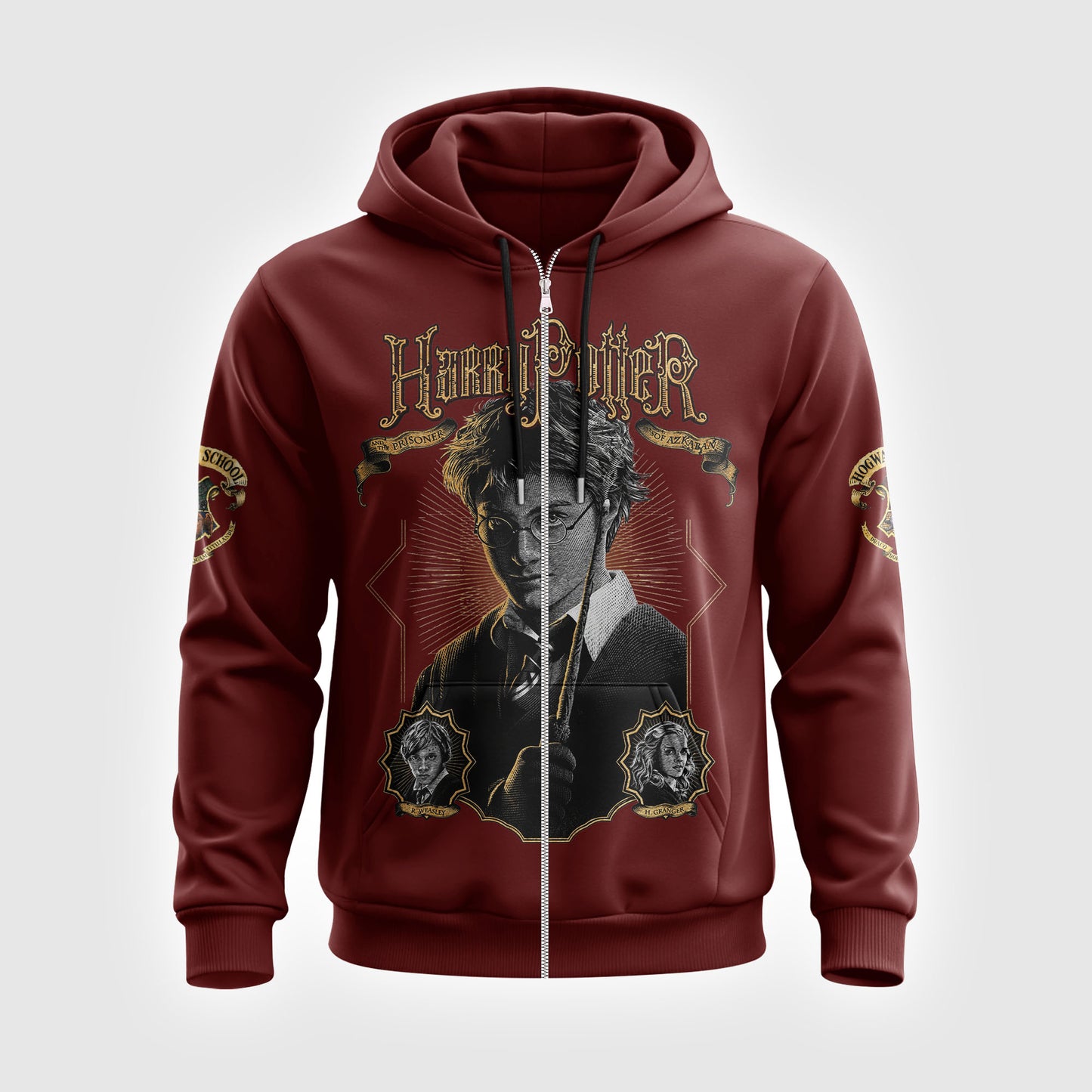 Wizard School Graphic Shirt — Vintage Magic Movie Inspired Tee — Hoodie — Sweatshirt & Zip Hoodie fo - Custom Fan Apparel Image 4