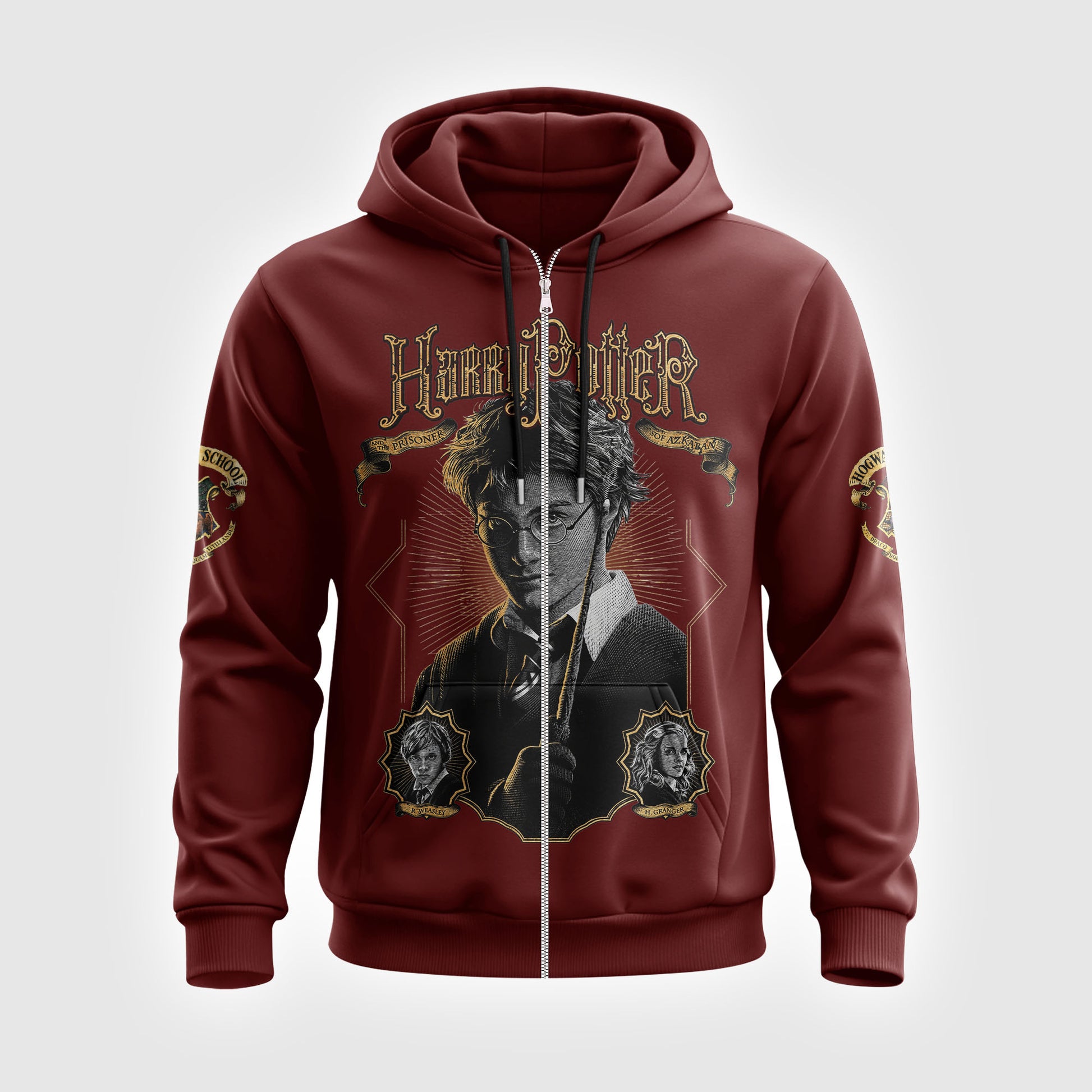 Wizard School Graphic Shirt — Vintage Magic Movie Inspired Tee — Hoodie — Sweatshirt & Zip Hoodie fo - Custom Fan Apparel Image 4