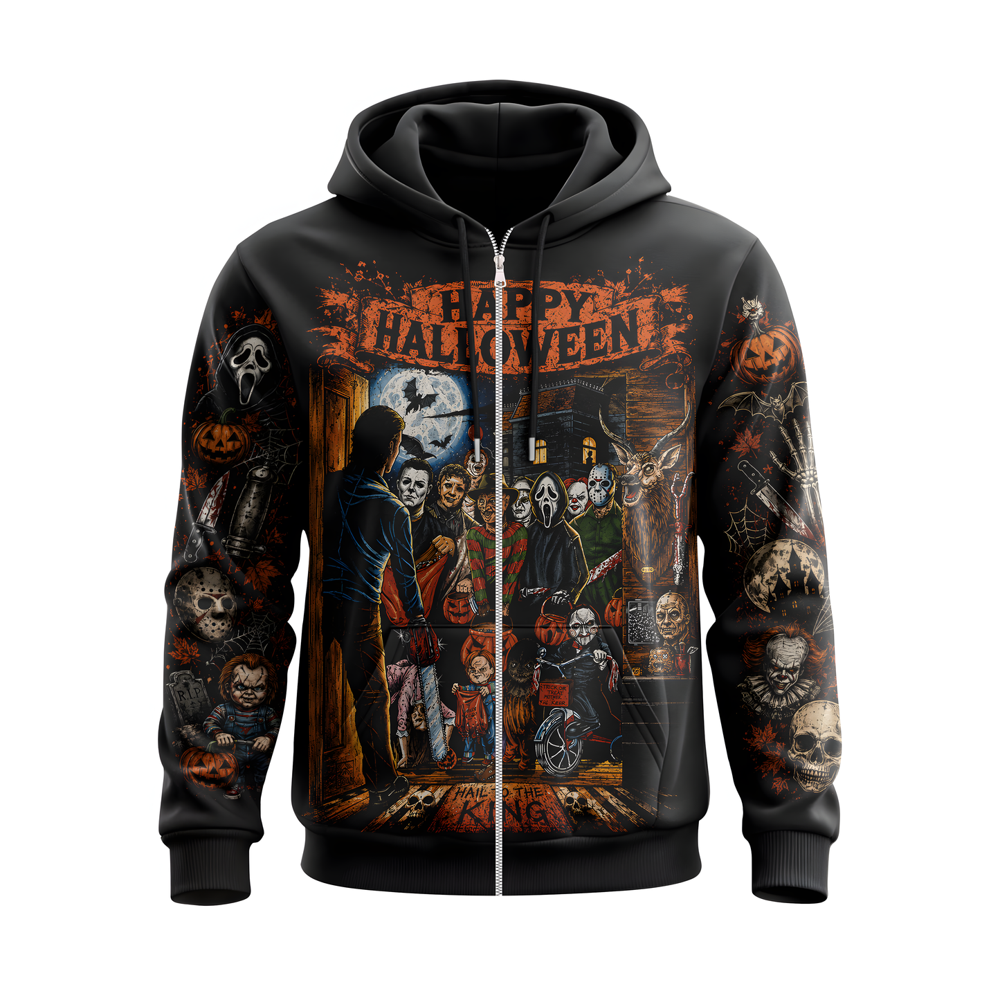 Halloween Horror Night Shirt — Vintage Scary Movie Graphic Hoodie Sweatshirt