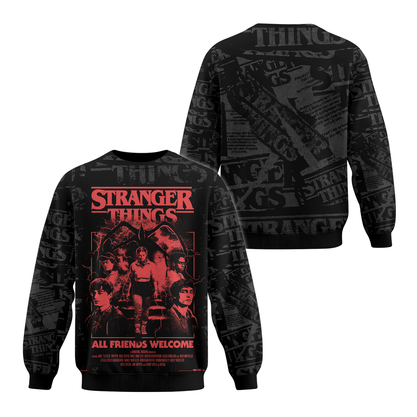 Stranger Things Black Graphic Hoodie, Upside Down Shirt, All Friends Welcome Sweatshirt, Horror Polo, Zip Hoodie, T-Shirt