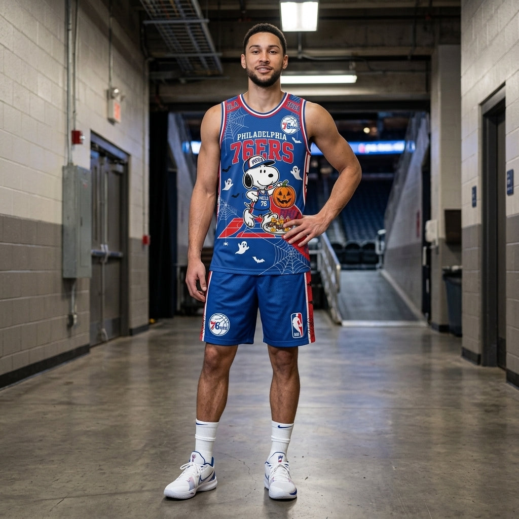 Limited Halloween Basketball Set, Cartoon Beagle Jersey + Shorts | 30 Teams