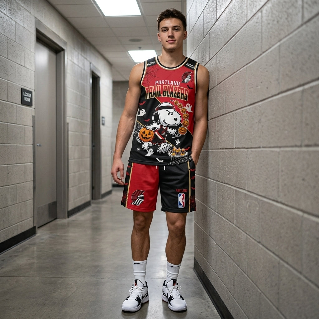 Limited Halloween Basketball Set, Cartoon Beagle Jersey + Shorts | 30 Teams