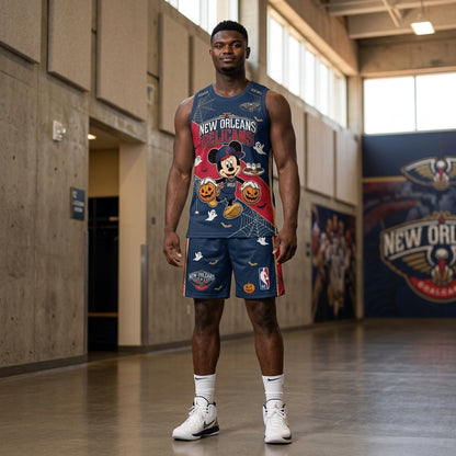 Limited Halloween Fan Set, Cartoon Mouse Basketball Jersey + Shorts | 30 Teams