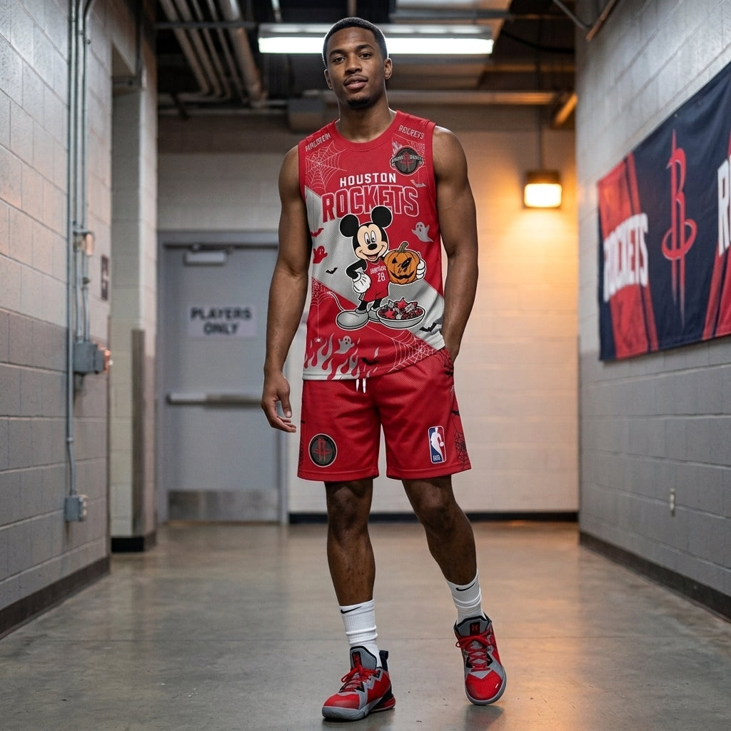 Limited Halloween Fan Set, Cartoon Mouse Basketball Jersey + Shorts | 30 Teams