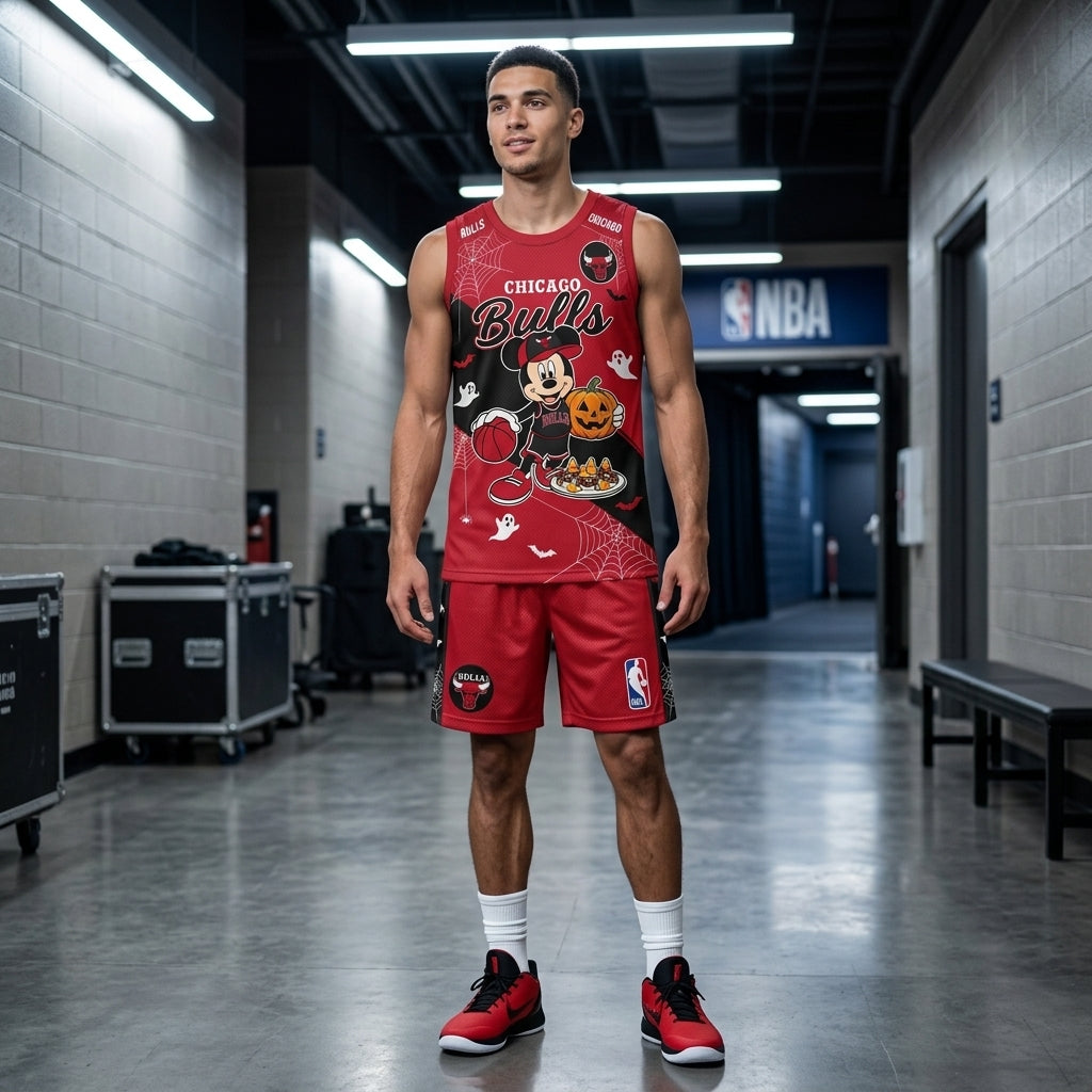 Limited Halloween Fan Set, Cartoon Mouse Basketball Jersey + Shorts | 30 Teams