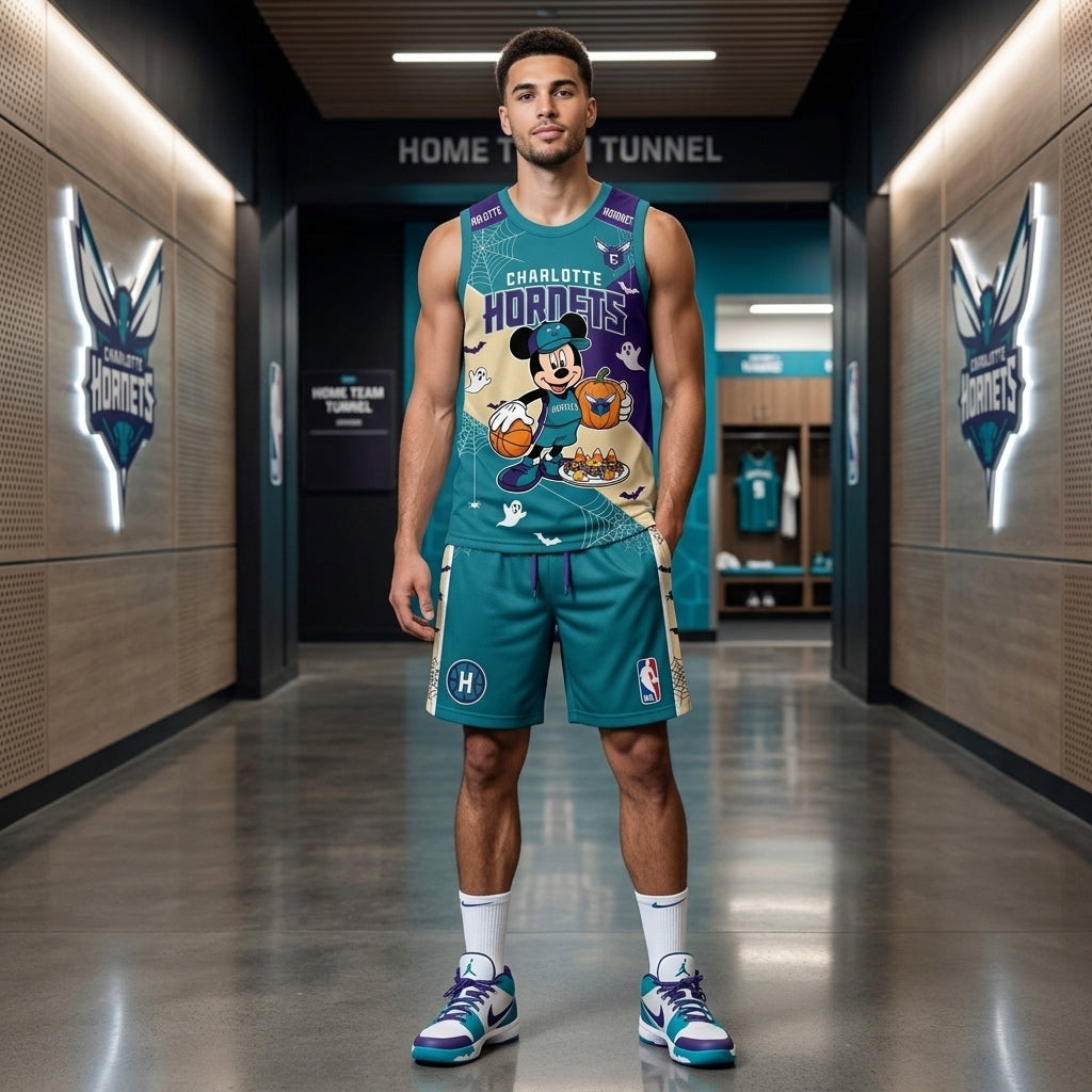 Limited Halloween Fan Set, Cartoon Mouse Basketball Jersey + Shorts | 30 Teams