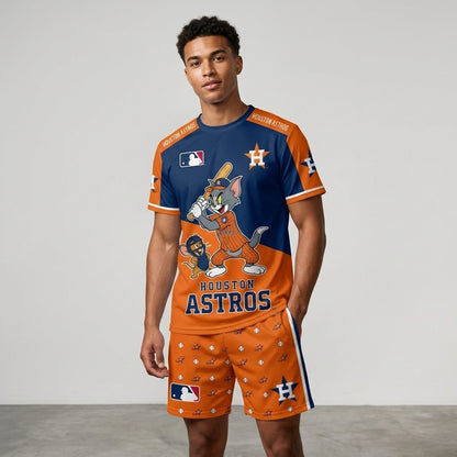 All USA Baseball Teams Inspired Fan Set, Graphic T-Shirt And Shorts Combo Outfit