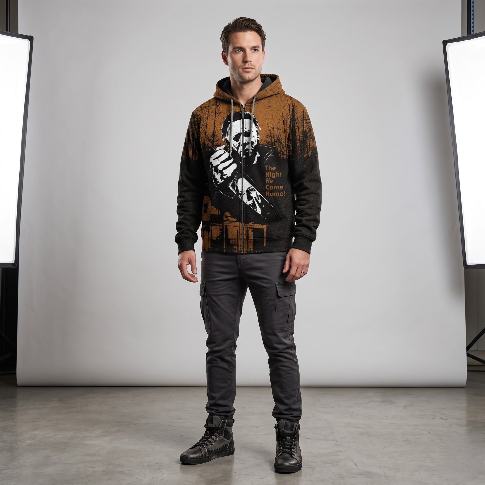 Halloween Horror Graphic Shirt — Vintage Slasher Inspired T-Shirt — Sweatshirt — Hoodie & Zip Hoodie - Custom Fan Apparel Image 4