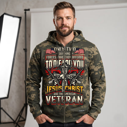American Veteran Faith Shirt — Jesus Christ Veteran Graphic T-Shirt — Sweatshirt — Hoodie & Zip Hood - Custom Fan Apparel Image 8