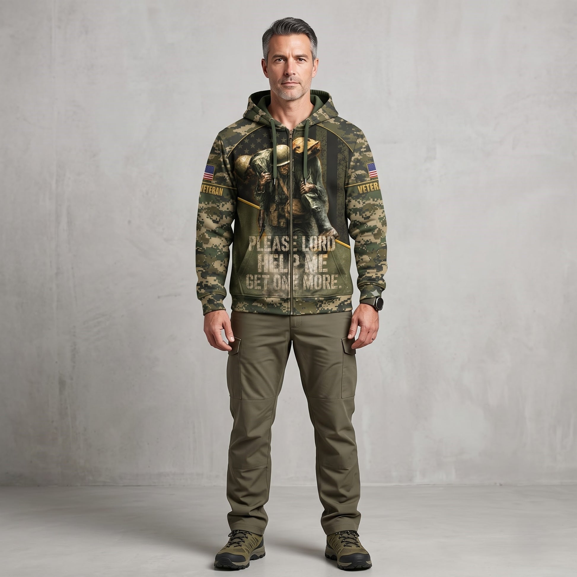 American Veteran Faith Shirt — Jesus Christ Veteran Graphic T-Shirt — Sweatshirt — Hoodie & Zip Hood - Custom Fan Apparel Image 8