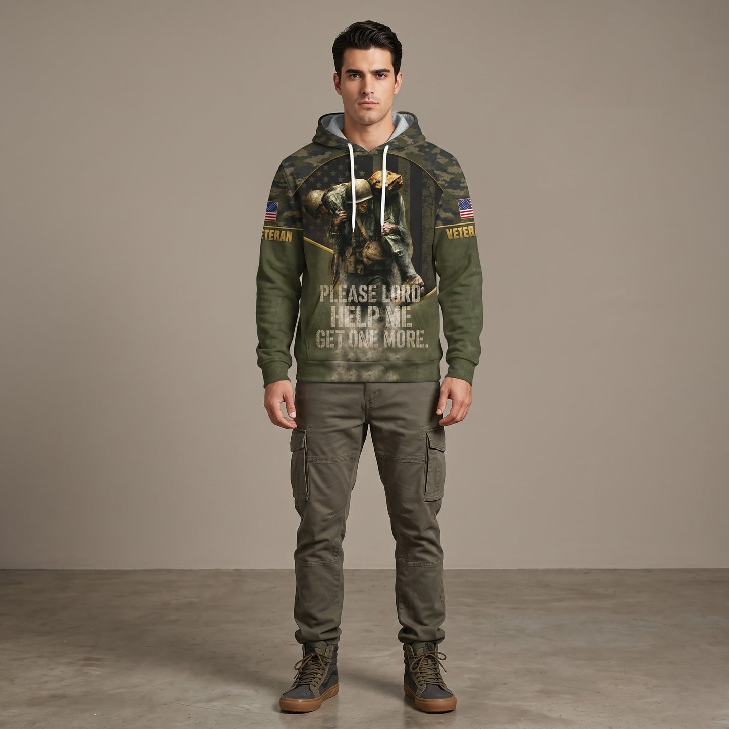 American Veteran Faith Shirt — Jesus Christ Veteran Graphic T-Shirt — Sweatshirt — Hoodie & Zip Hood - Custom Fan Apparel Image 4