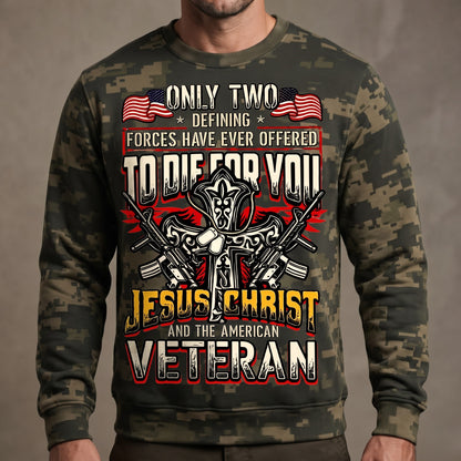 American Veteran Faith Shirt — Jesus Christ Veteran Graphic T-Shirt — Sweatshirt — Hoodie & Zip Hood - Custom Fan Apparel Image 4