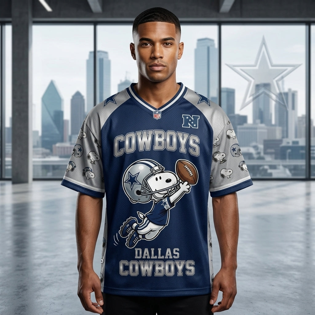 32 Teams Available | Cartoon Beagle Football Jersey, Sport Fan Shirt