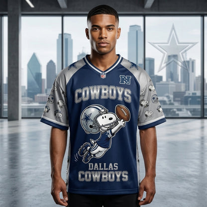 32 Teams Available | Cartoon Beagle Football Jersey, Sport Fan Shirt