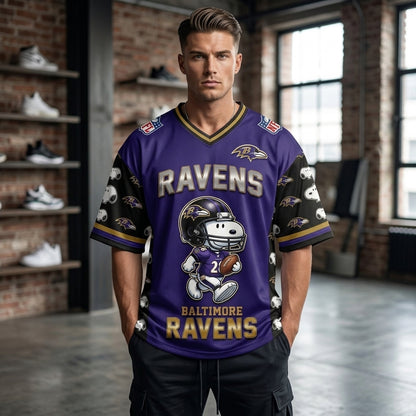 32 Teams Available | Cartoon Beagle Football Jersey, Sport Fan Shirt