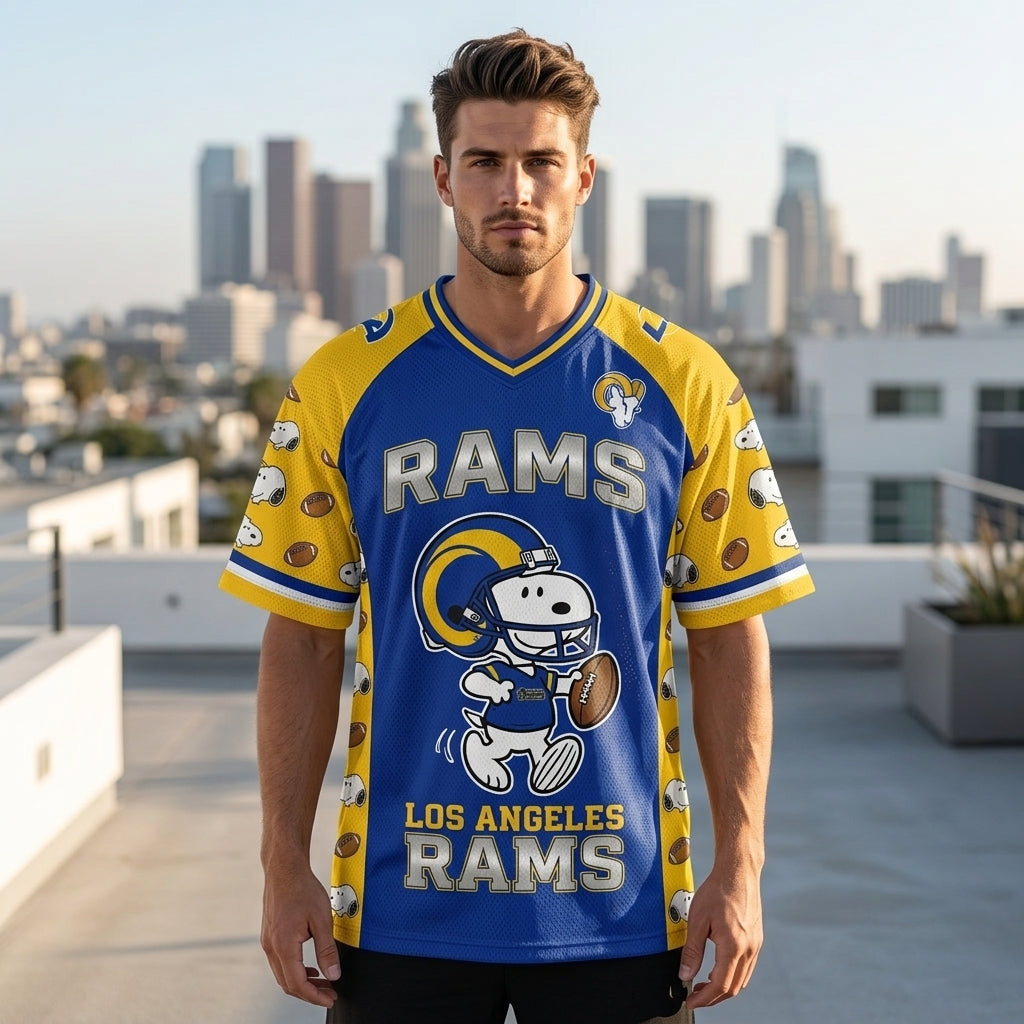 32 Teams Available | Cartoon Beagle Football Jersey, Sport Fan Shirt