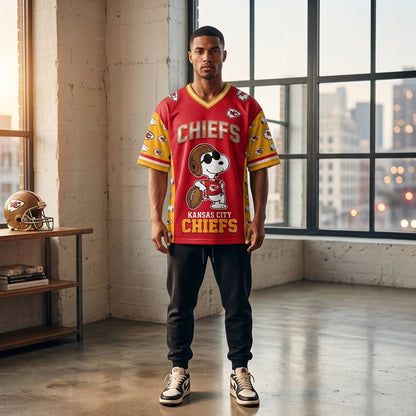 32 Teams Available | Cartoon Beagle Football Jersey, Sport Fan Shirt