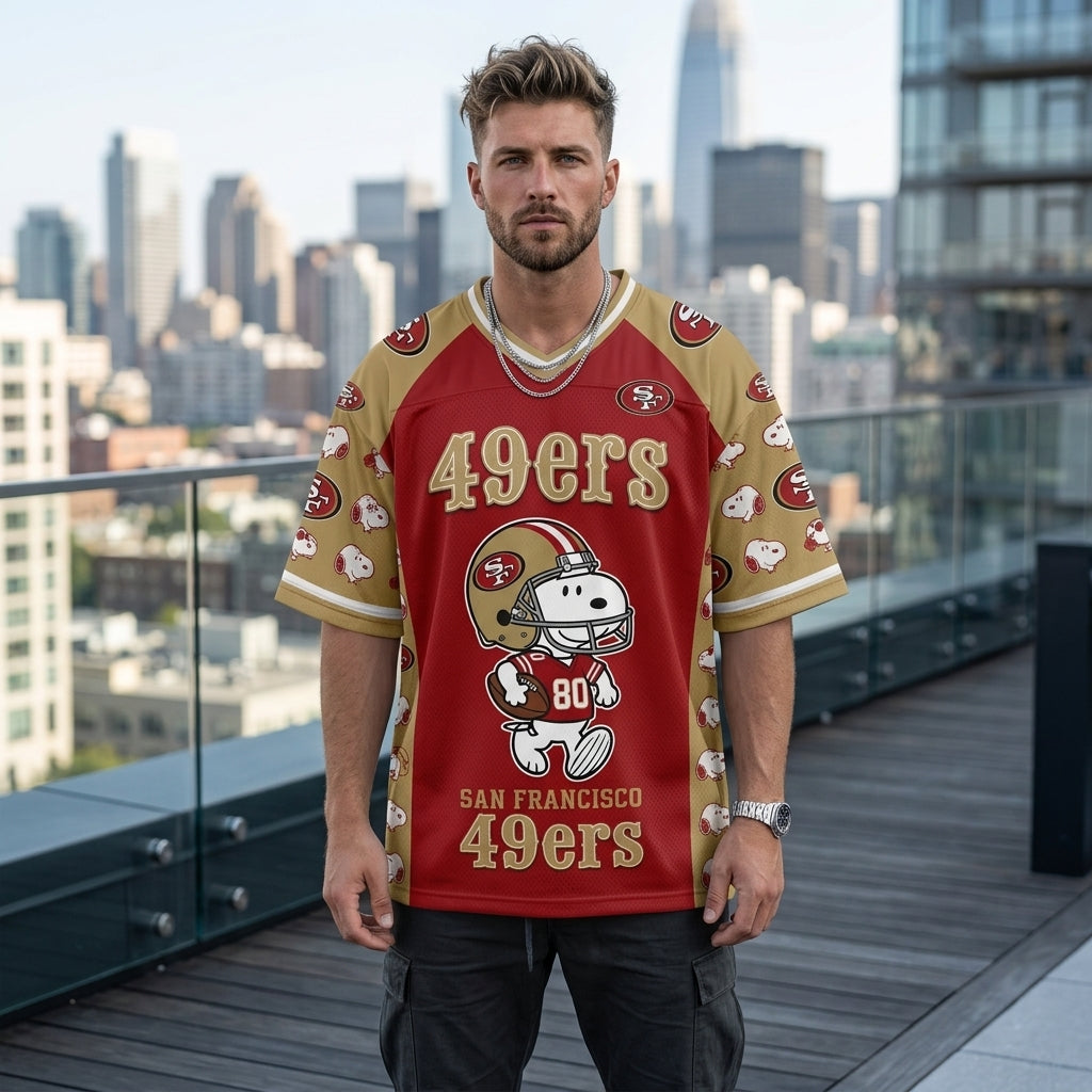 32 Teams Available | Cartoon Beagle Football Jersey, Sport Fan Shirt
