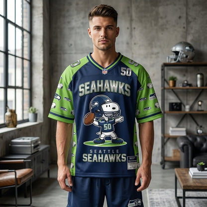 32 Teams Available | Cartoon Beagle Football Jersey, Sport Fan Shirt