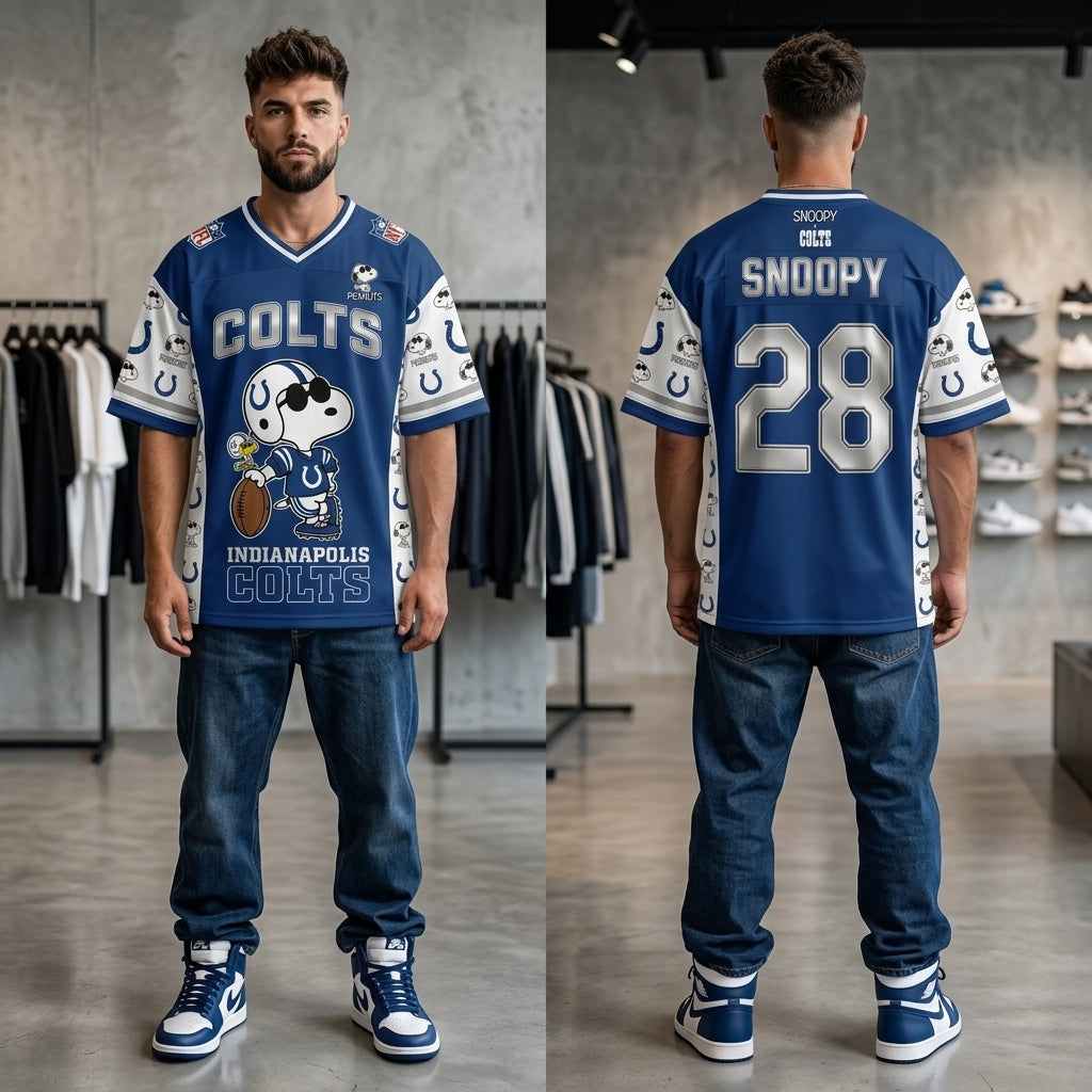 32 Teams Available | Cartoon Beagle Football Jersey, Sport Fan Shirt